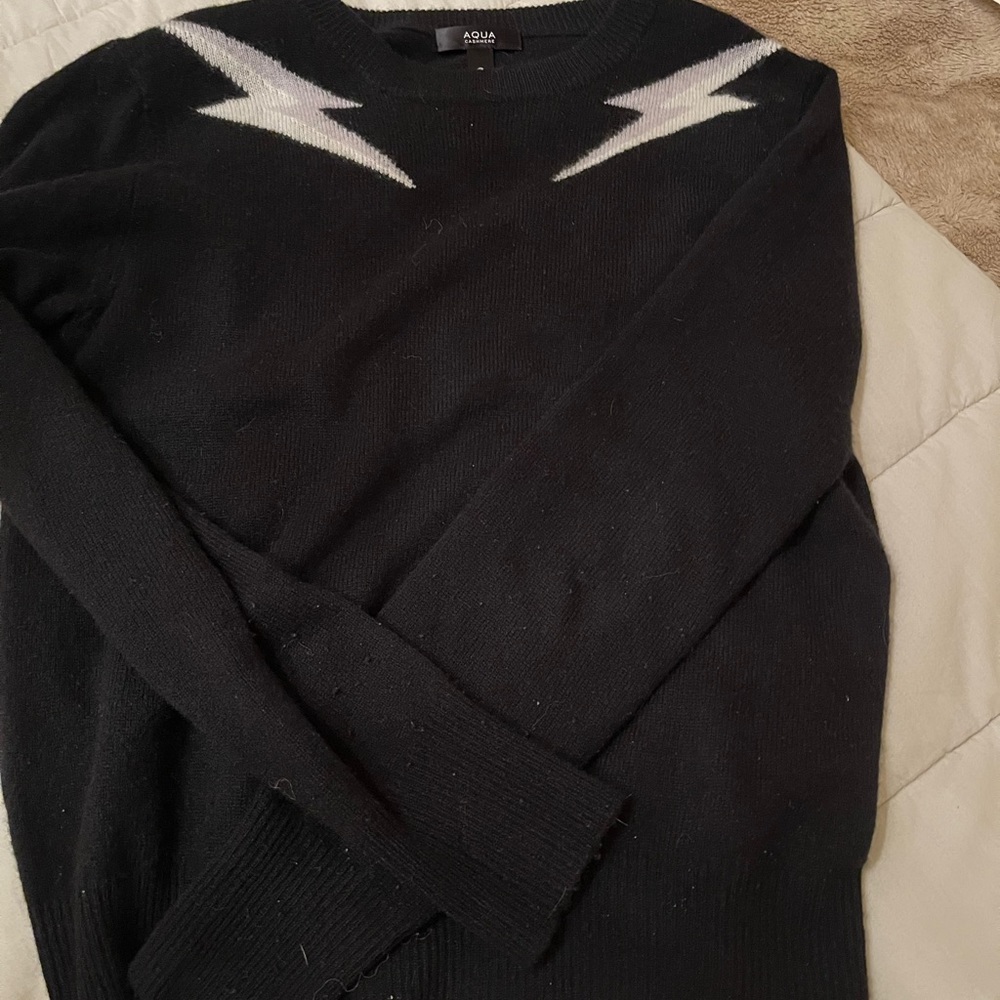 super cute and preppy lightning bolt CASHMERE sweater!!!!